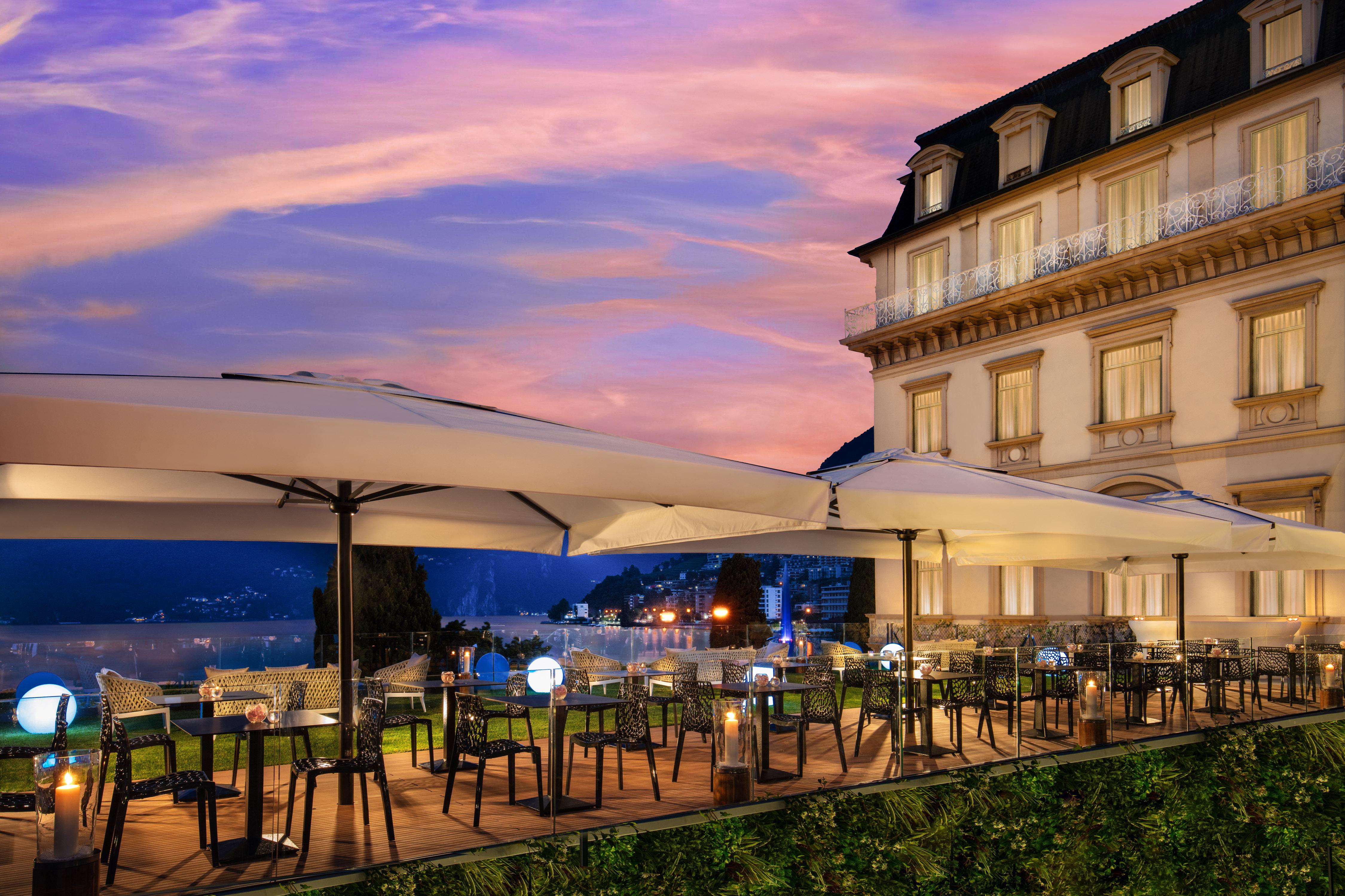 Hotel Splendide Royal Lugano Bagian luar foto The hotel's terrace