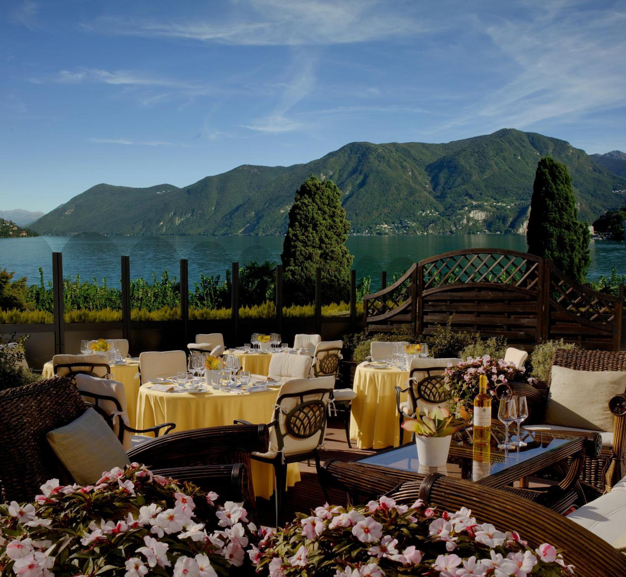 Hotel Splendide Royal Lugano Restoran foto The Lake Como terrace